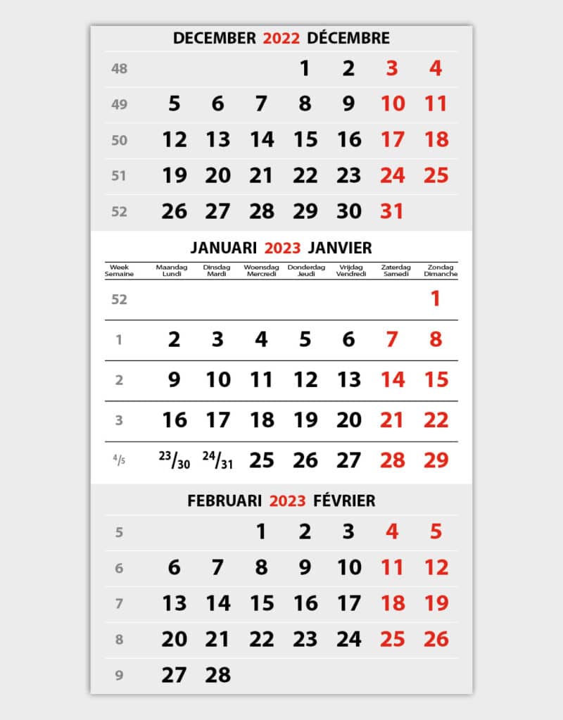 kleurvariant calendarium bureaukalender