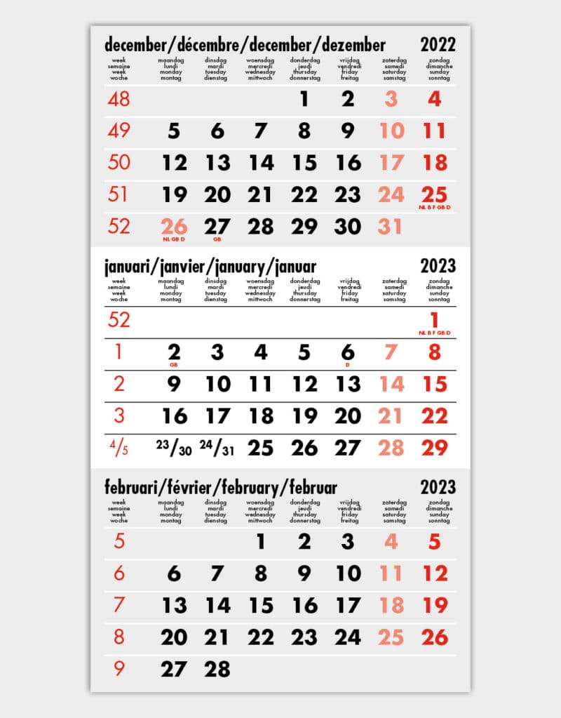 kleurvariant calendarium bureaukalender