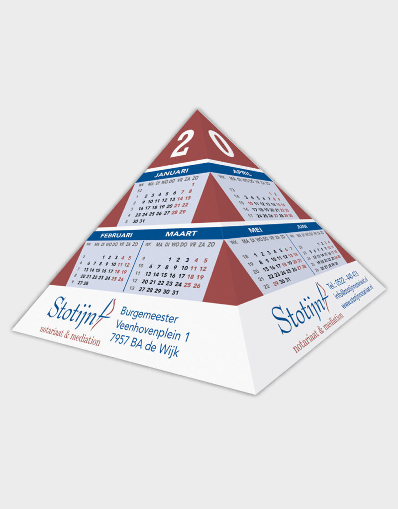 voorbeeld van een piramide vouwkalender
